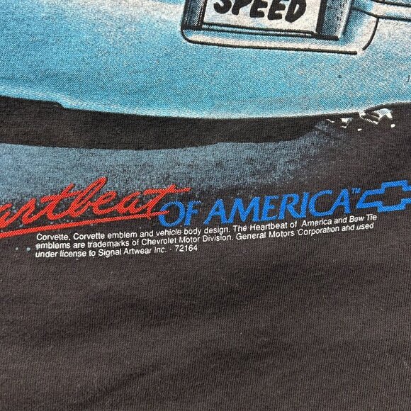 90s Vintage Corvette Graphic Tee Mens XL Chevrolet Heartbeat of America Chevy - Picture 4 of 10